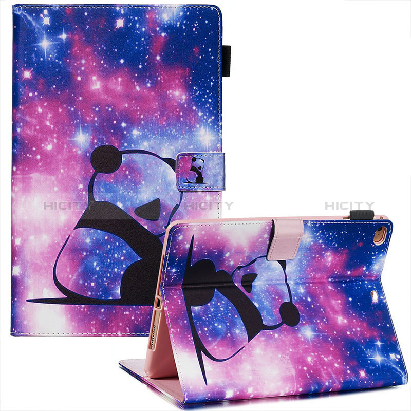 Custodia Portafoglio In Pelle Fantasia Modello Cover con Supporto Y03B per Apple iPad Air 2 Viola