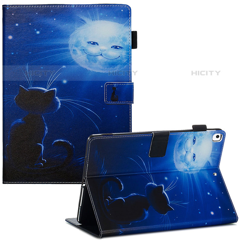 Custodia Portafoglio In Pelle Fantasia Modello Cover con Supporto Y03B per Apple iPad Air 3 Blu