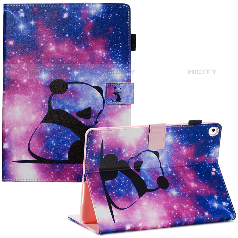 Custodia Portafoglio In Pelle Fantasia Modello Cover con Supporto Y03B per Apple iPad Air 3 Viola