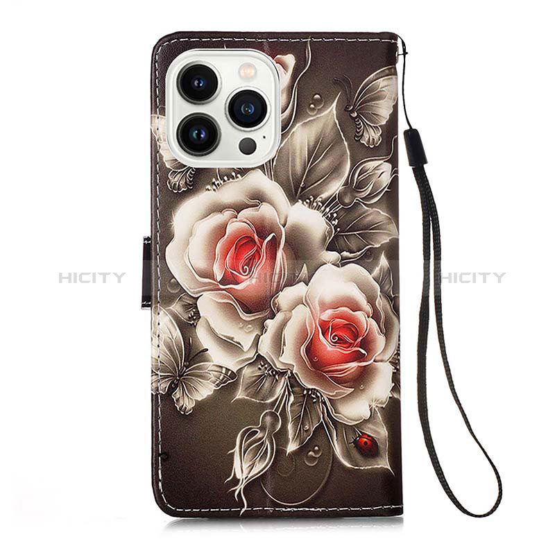 Custodia Portafoglio In Pelle Fantasia Modello Cover con Supporto Y03B per Apple iPhone 13 Pro