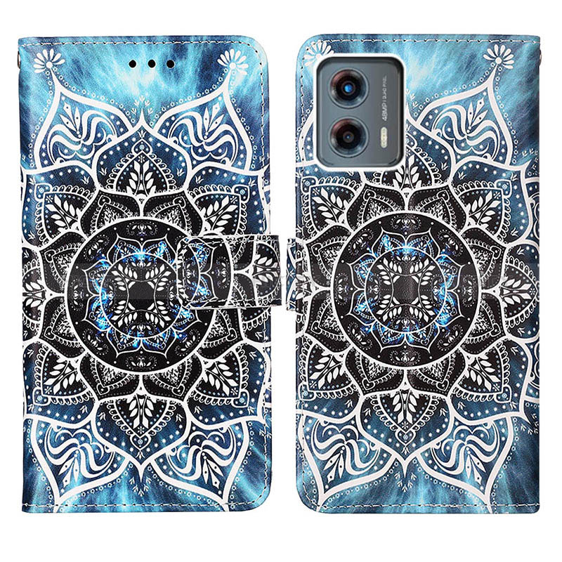 Custodia Portafoglio In Pelle Fantasia Modello Cover con Supporto Y03B per Motorola Moto G 5G (2023)