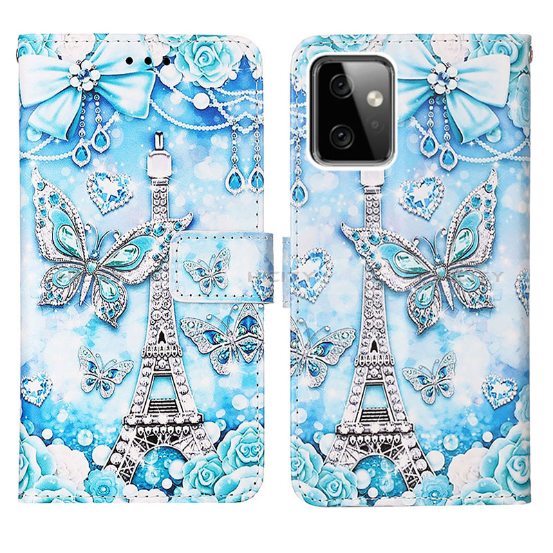 Custodia Portafoglio In Pelle Fantasia Modello Cover con Supporto Y03B per Motorola Moto G Power 5G (2023)