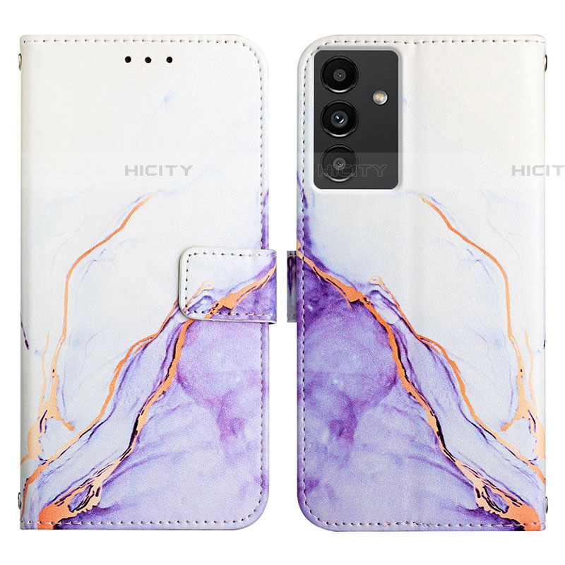 Custodia Portafoglio In Pelle Fantasia Modello Cover con Supporto Y03B per Samsung Galaxy A04s Lavanda