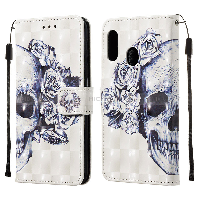 Custodia Portafoglio In Pelle Fantasia Modello Cover con Supporto Y03B per Samsung Galaxy A10e