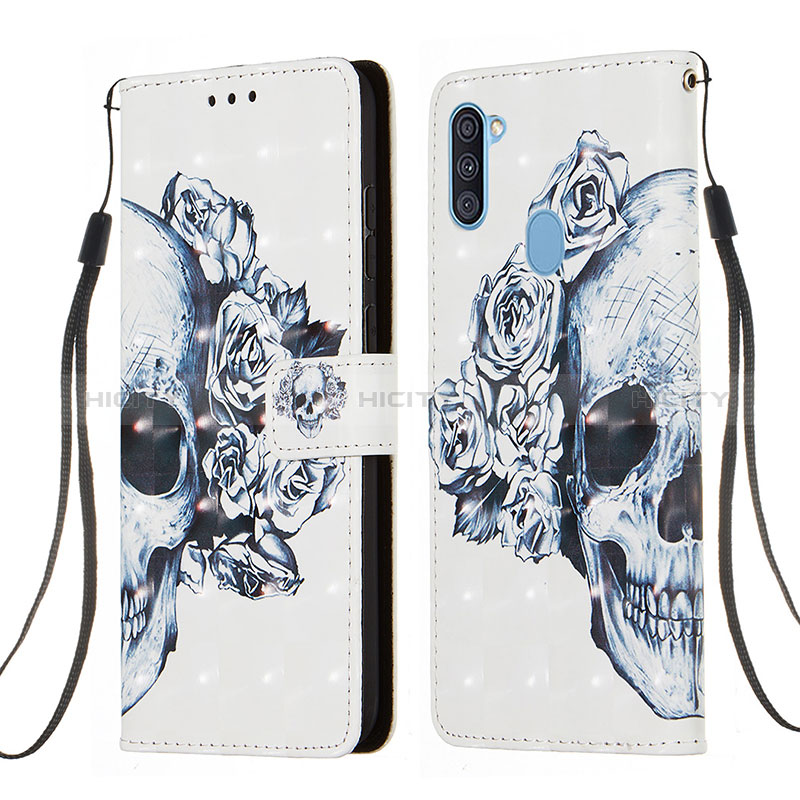 Custodia Portafoglio In Pelle Fantasia Modello Cover con Supporto Y03B per Samsung Galaxy A11