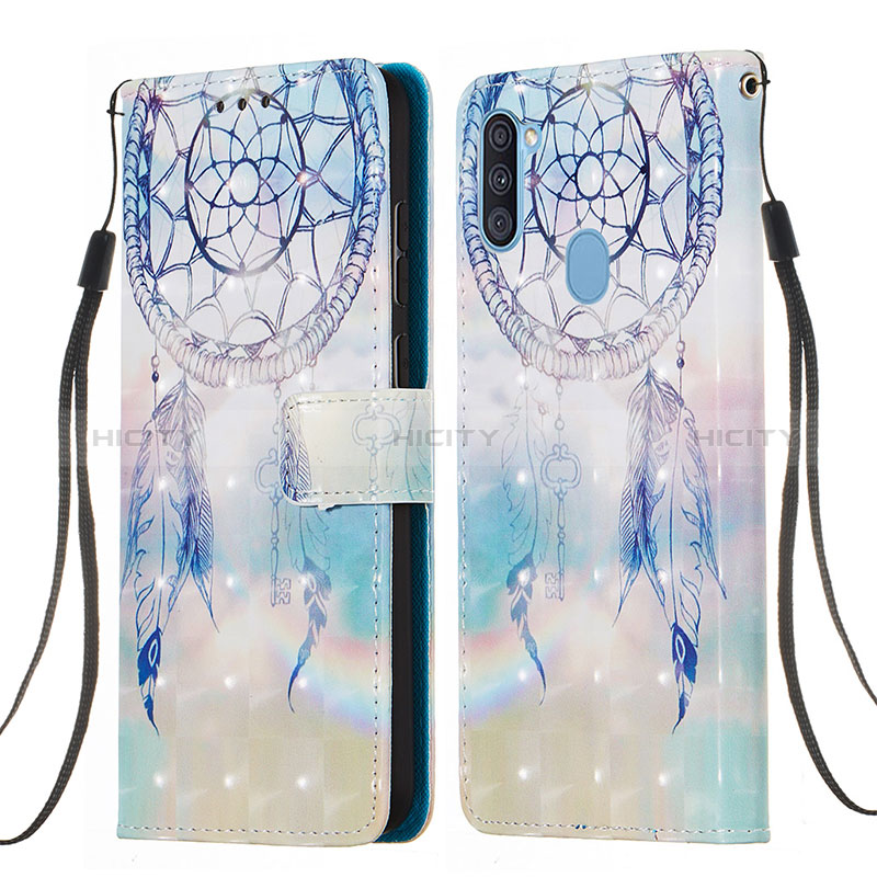 Custodia Portafoglio In Pelle Fantasia Modello Cover con Supporto Y03B per Samsung Galaxy A11