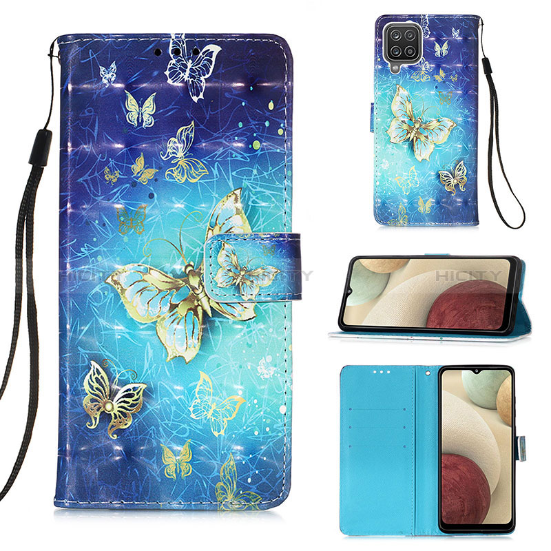 Custodia Portafoglio In Pelle Fantasia Modello Cover con Supporto Y03B per Samsung Galaxy A12 Nacho