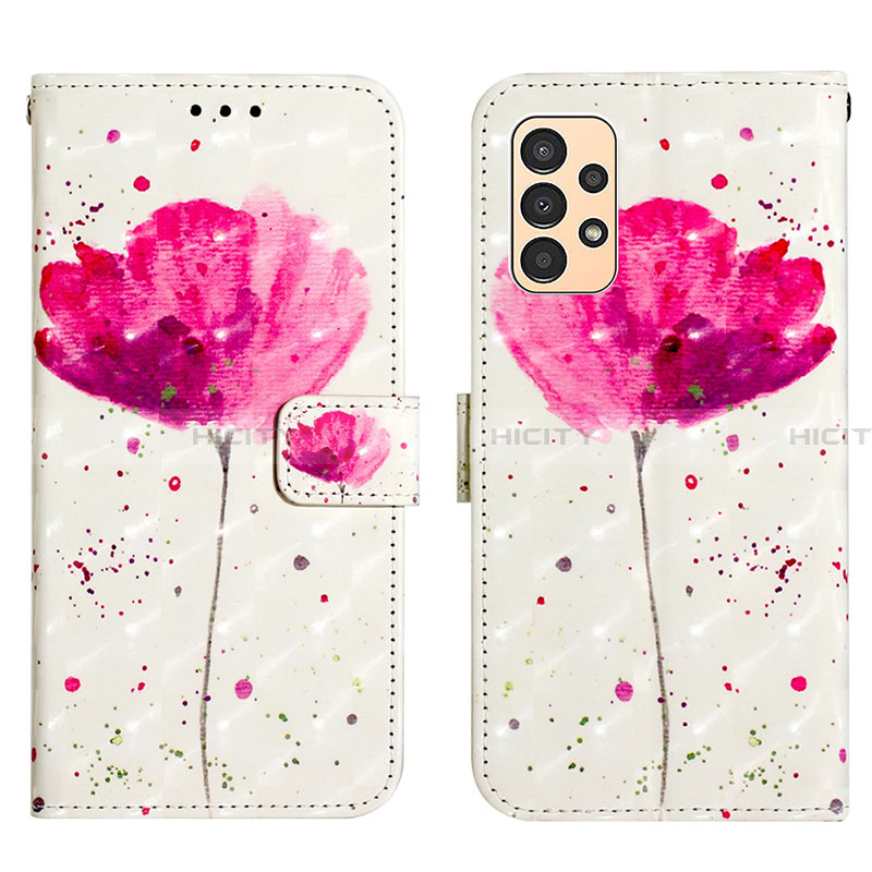 Custodia Portafoglio In Pelle Fantasia Modello Cover con Supporto Y03B per Samsung Galaxy A13 4G Rosa