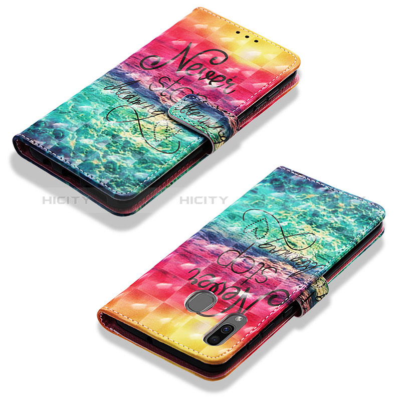 Custodia Portafoglio In Pelle Fantasia Modello Cover con Supporto Y03B per Samsung Galaxy A20