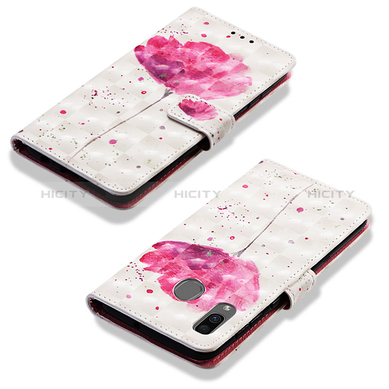 Custodia Portafoglio In Pelle Fantasia Modello Cover con Supporto Y03B per Samsung Galaxy A20