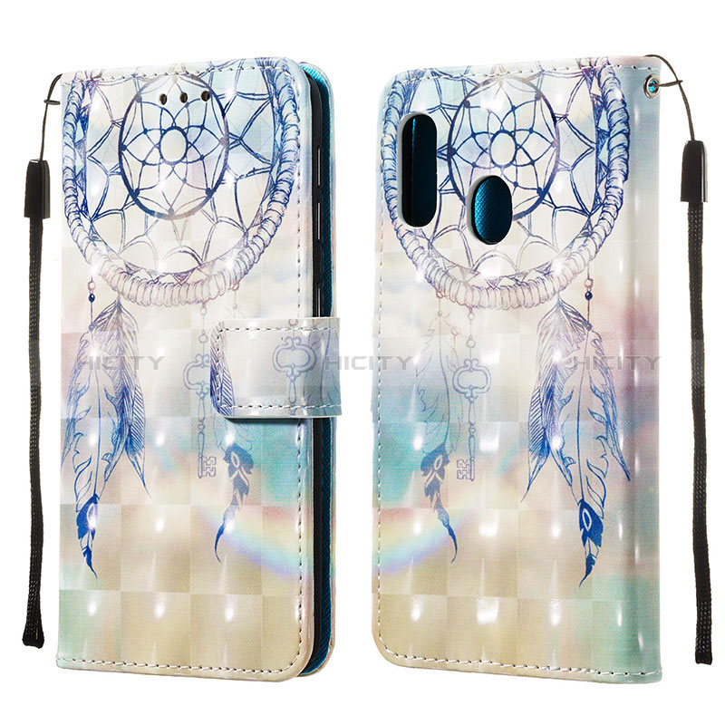 Custodia Portafoglio In Pelle Fantasia Modello Cover con Supporto Y03B per Samsung Galaxy A20e