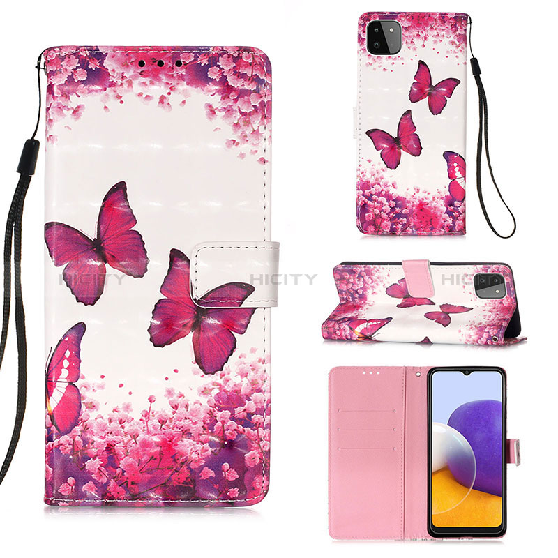 Custodia Portafoglio In Pelle Fantasia Modello Cover con Supporto Y03B per Samsung Galaxy A22s 5G