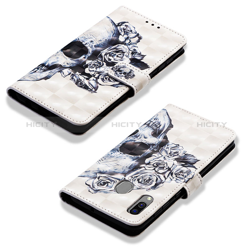 Custodia Portafoglio In Pelle Fantasia Modello Cover con Supporto Y03B per Samsung Galaxy A40