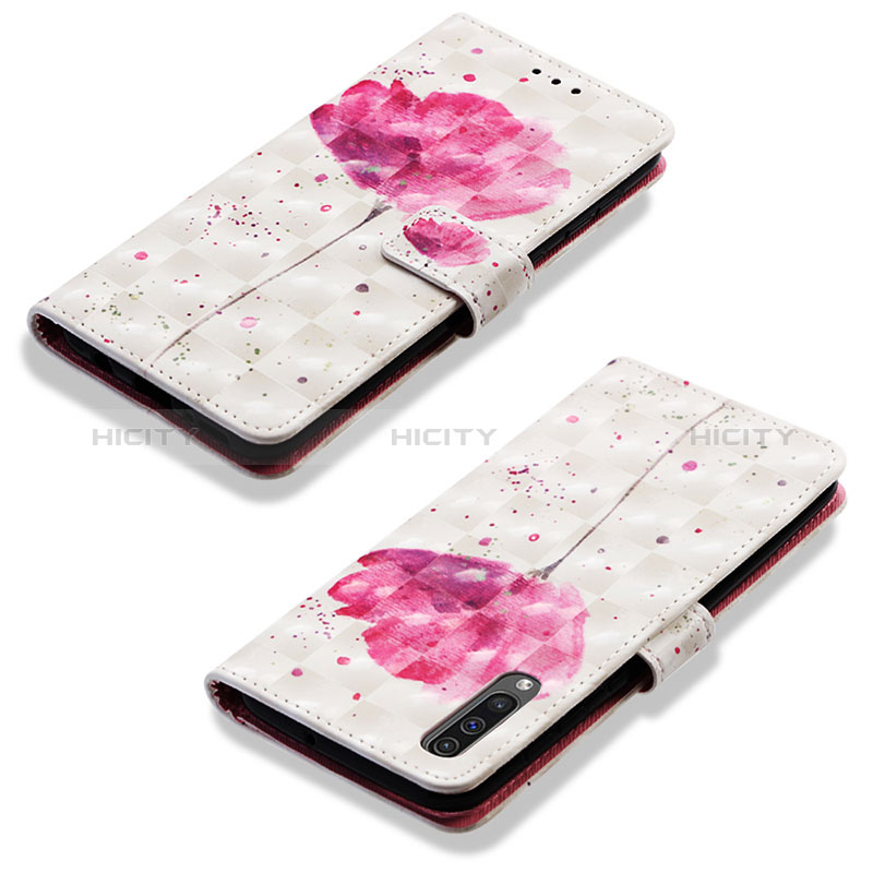 Custodia Portafoglio In Pelle Fantasia Modello Cover con Supporto Y03B per Samsung Galaxy A50S Rosa