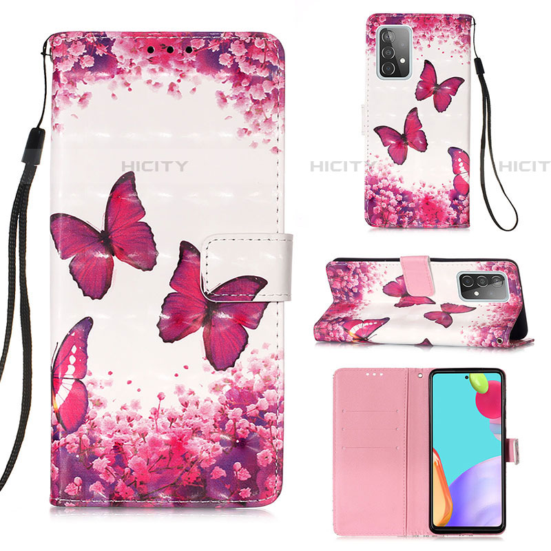 Custodia Portafoglio In Pelle Fantasia Modello Cover con Supporto Y03B per Samsung Galaxy A52 5G