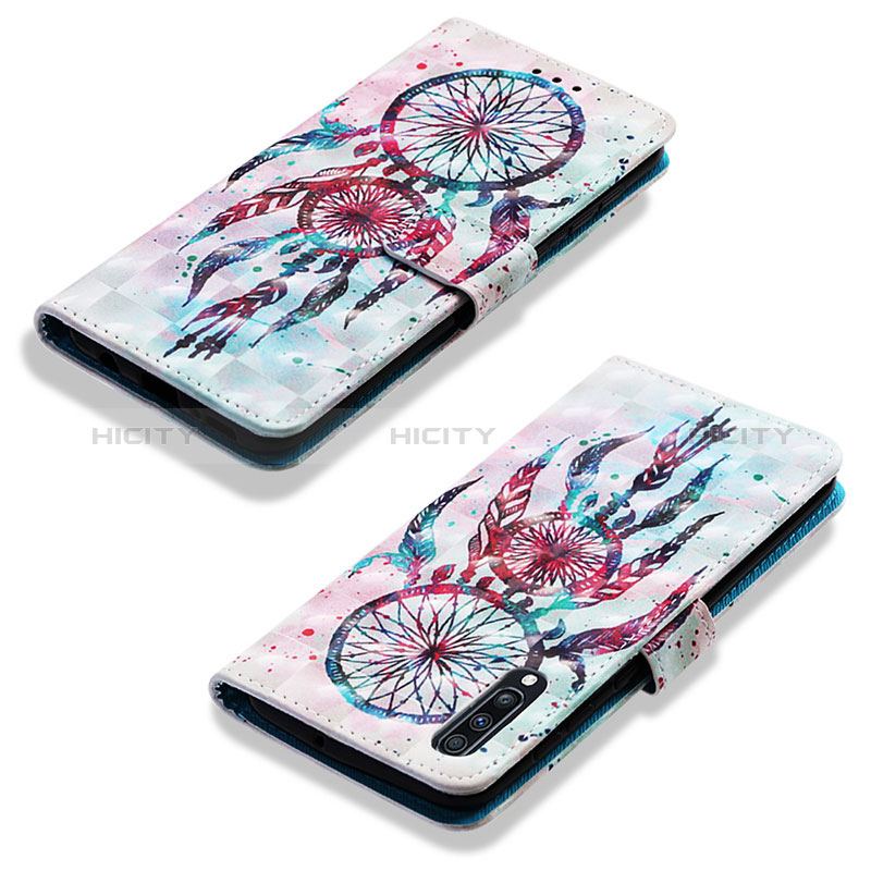 Custodia Portafoglio In Pelle Fantasia Modello Cover con Supporto Y03B per Samsung Galaxy A70 Multicolore