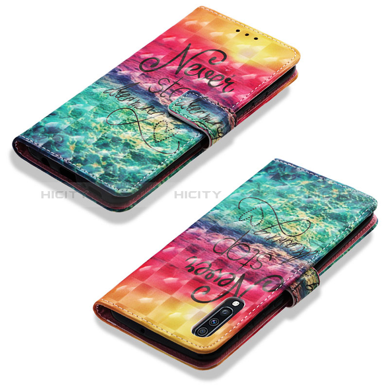 Custodia Portafoglio In Pelle Fantasia Modello Cover con Supporto Y03B per Samsung Galaxy A70S Rosso