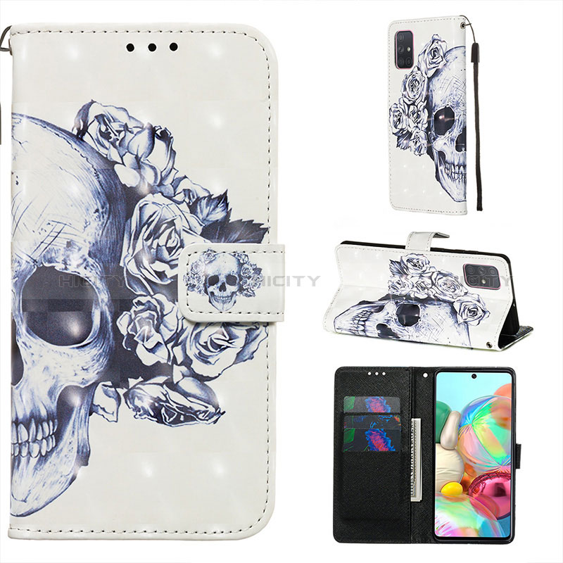 Custodia Portafoglio In Pelle Fantasia Modello Cover con Supporto Y03B per Samsung Galaxy A71 4G A715