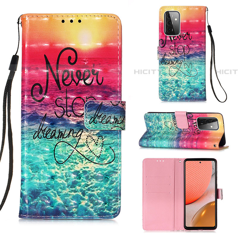 Custodia Portafoglio In Pelle Fantasia Modello Cover con Supporto Y03B per Samsung Galaxy A72 5G