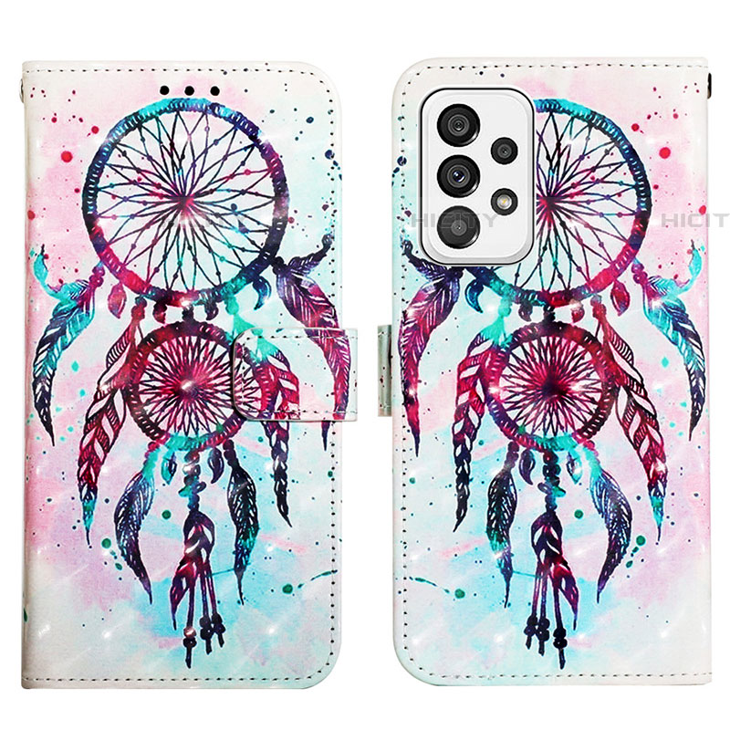 Custodia Portafoglio In Pelle Fantasia Modello Cover con Supporto Y03B per Samsung Galaxy A73 5G Multicolore