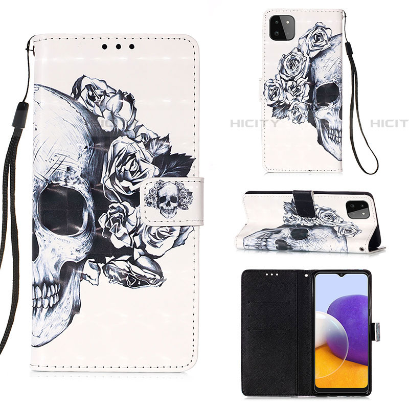 Custodia Portafoglio In Pelle Fantasia Modello Cover con Supporto Y03B per Samsung Galaxy F42 5G