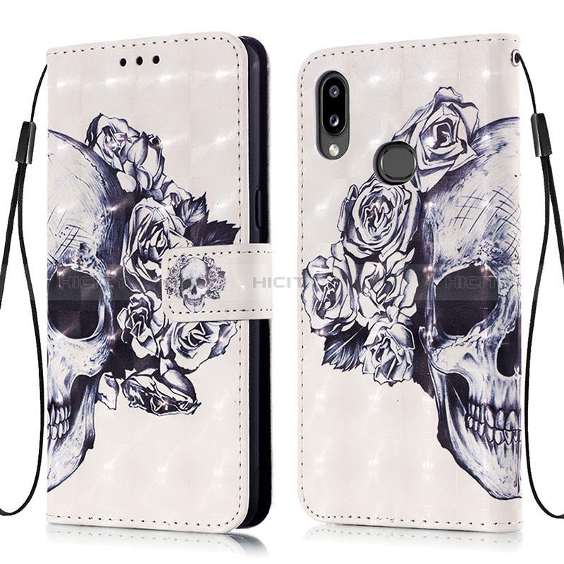 Custodia Portafoglio In Pelle Fantasia Modello Cover con Supporto Y03B per Samsung Galaxy M01s