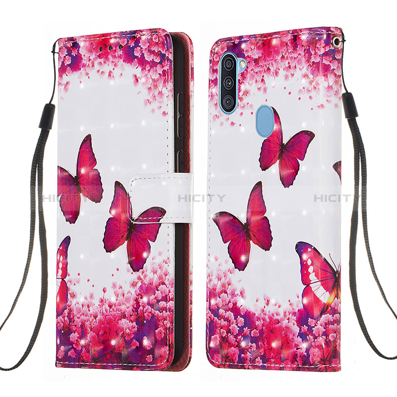 Custodia Portafoglio In Pelle Fantasia Modello Cover con Supporto Y03B per Samsung Galaxy M11