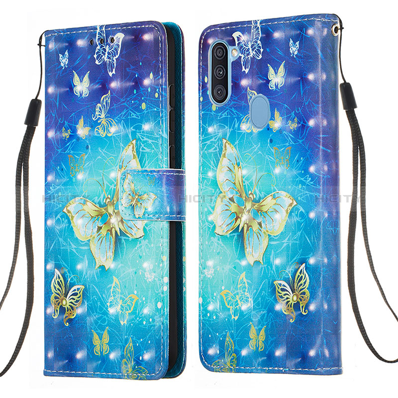 Custodia Portafoglio In Pelle Fantasia Modello Cover con Supporto Y03B per Samsung Galaxy M11