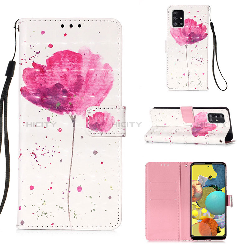 Custodia Portafoglio In Pelle Fantasia Modello Cover con Supporto Y03B per Samsung Galaxy M40S Rosa