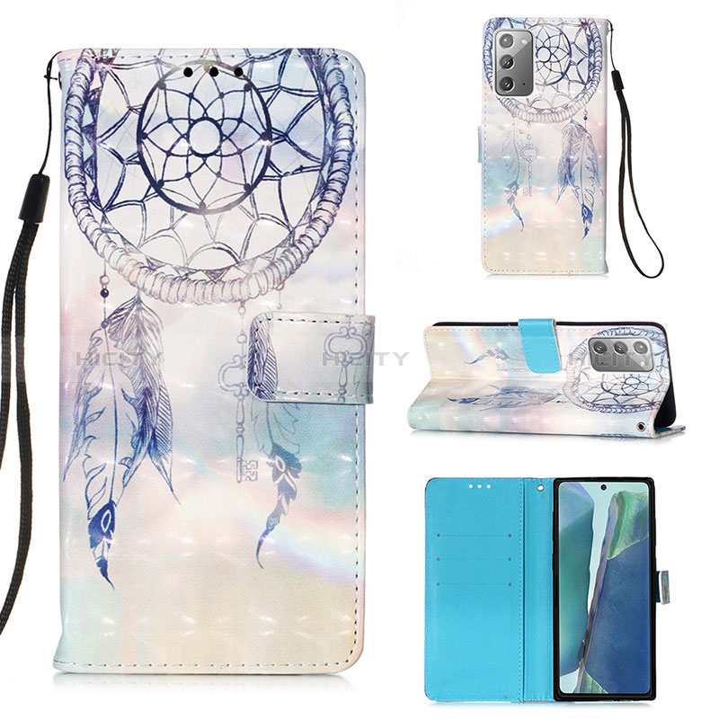 Custodia Portafoglio In Pelle Fantasia Modello Cover con Supporto Y03B per Samsung Galaxy Note 20 5G