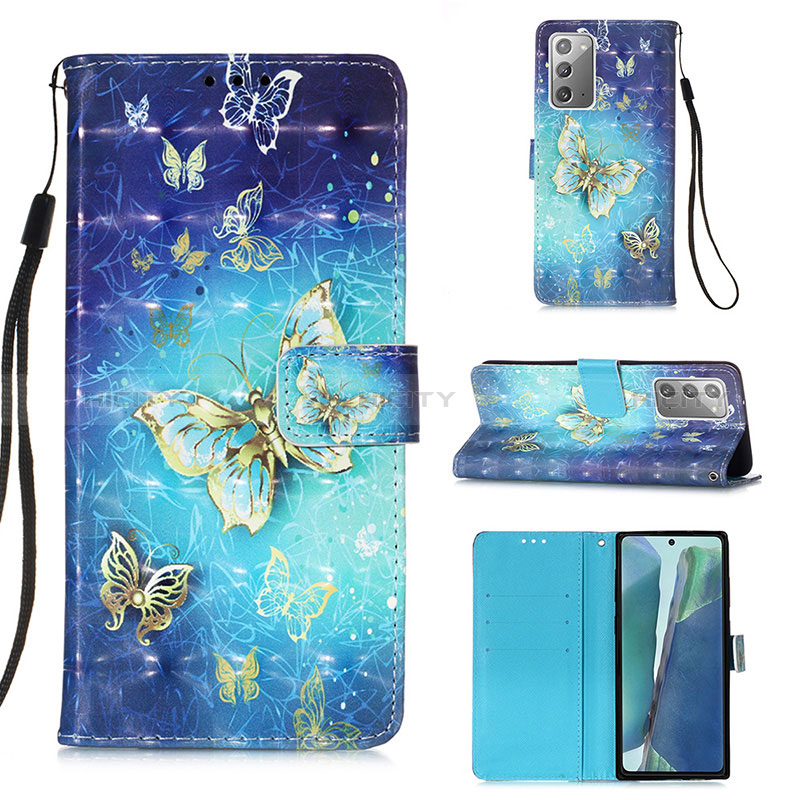 Custodia Portafoglio In Pelle Fantasia Modello Cover con Supporto Y03B per Samsung Galaxy Note 20 5G