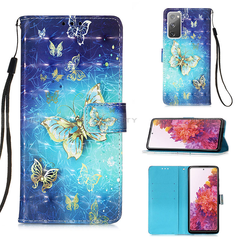 Custodia Portafoglio In Pelle Fantasia Modello Cover con Supporto Y03B per Samsung Galaxy S20 FE 4G