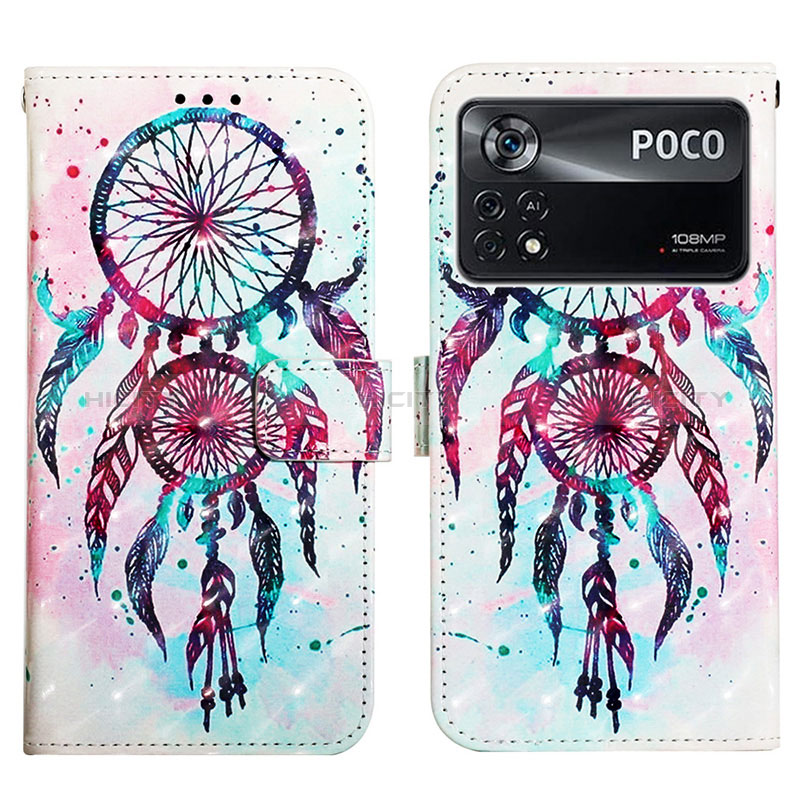 Custodia Portafoglio In Pelle Fantasia Modello Cover con Supporto Y03B per Xiaomi Poco X4 Pro 5G Colorato