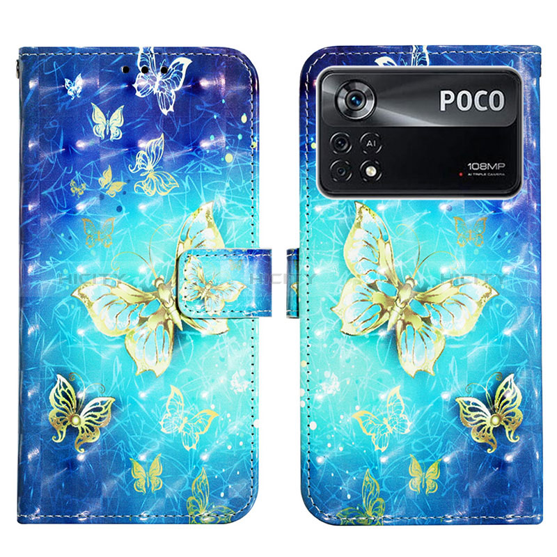 Custodia Portafoglio In Pelle Fantasia Modello Cover con Supporto Y03B per Xiaomi Redmi Note 11E Pro 5G Cielo Blu