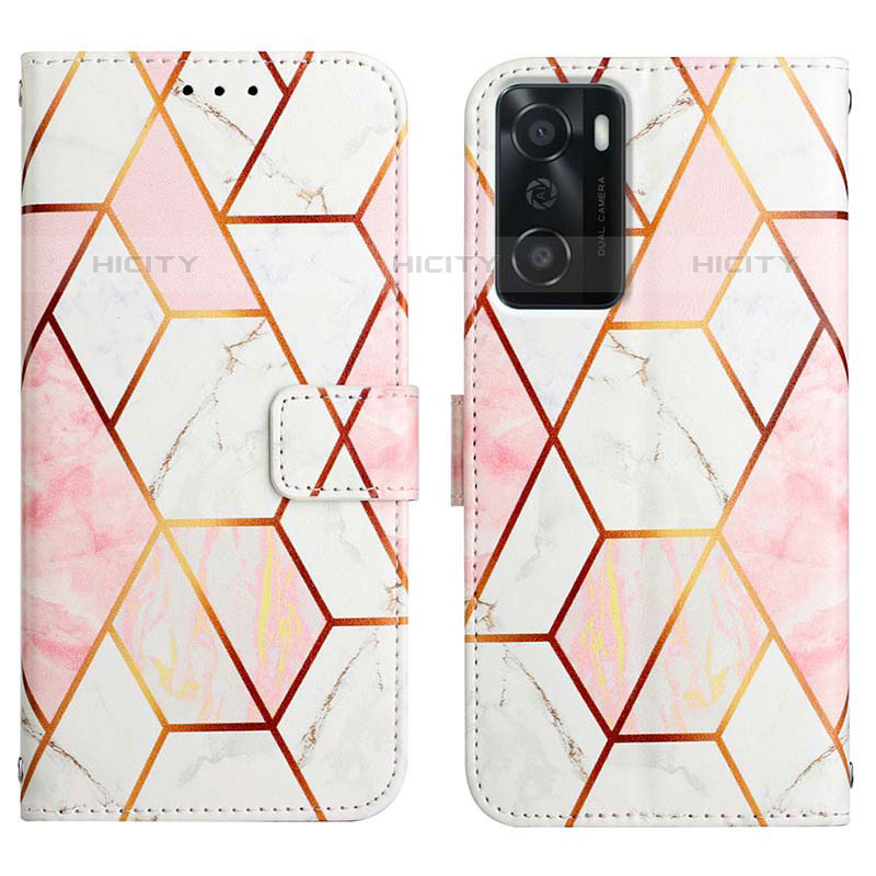 Custodia Portafoglio In Pelle Fantasia Modello Cover con Supporto Y04B per Oppo A55S 5G Bianco