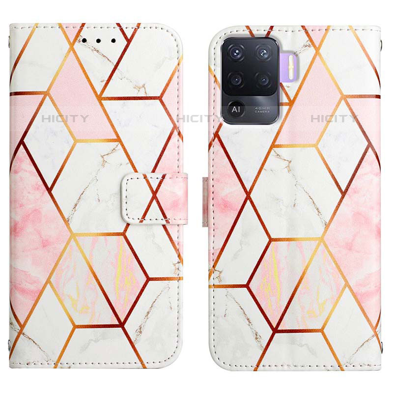 Custodia Portafoglio In Pelle Fantasia Modello Cover con Supporto Y04B per Oppo A94 4G Bianco