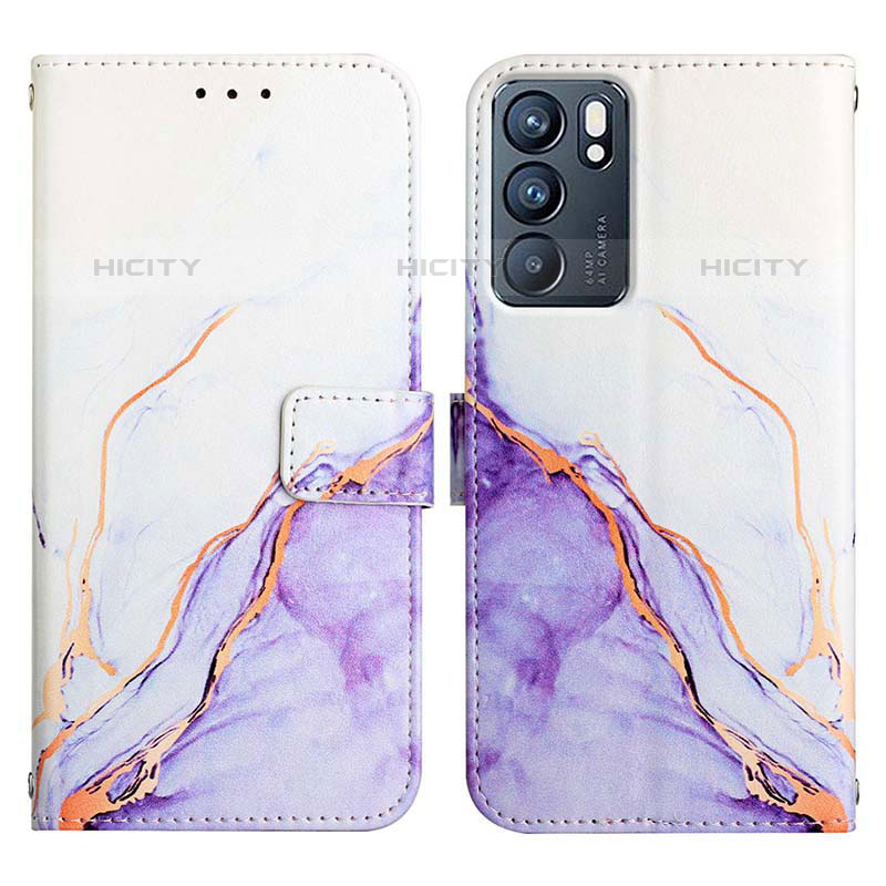 Custodia Portafoglio In Pelle Fantasia Modello Cover con Supporto Y04B per Oppo Reno6 5G