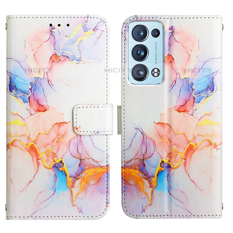 Custodia Portafoglio In Pelle Fantasia Modello Cover con Supporto Y04B per Oppo Reno6 Pro+ Plus 5G