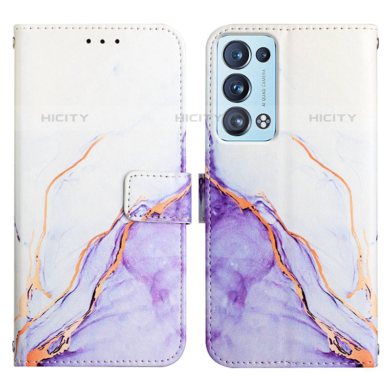 Custodia Portafoglio In Pelle Fantasia Modello Cover con Supporto Y04B per Oppo Reno6 Pro+ Plus 5G