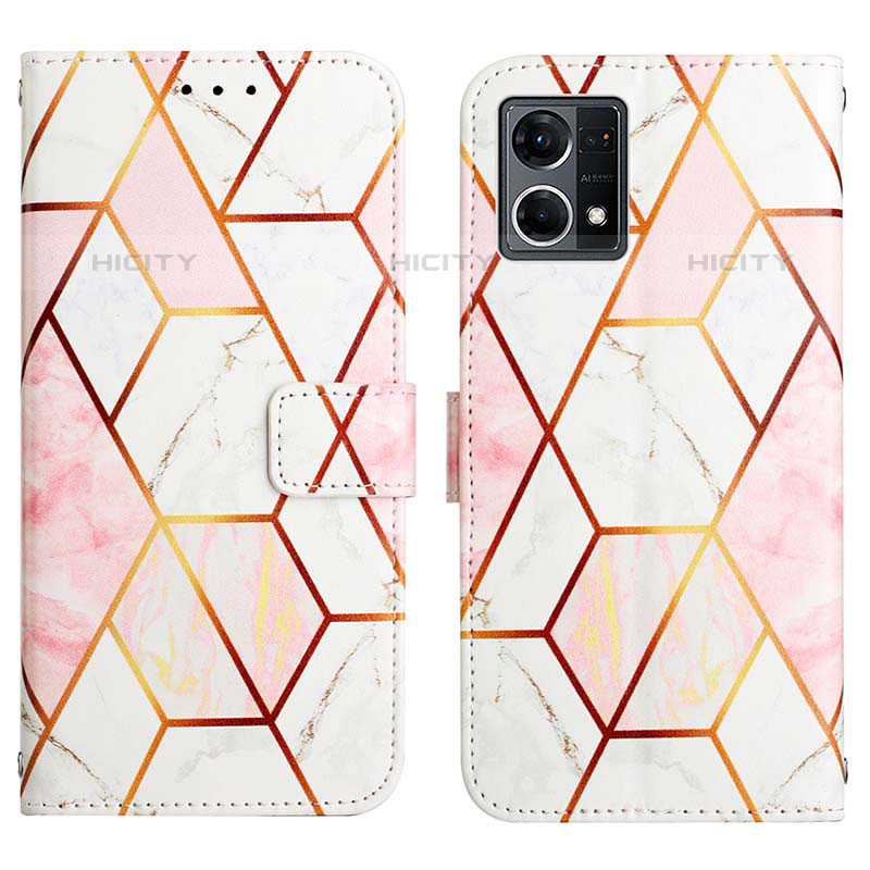 Custodia Portafoglio In Pelle Fantasia Modello Cover con Supporto Y04B per Oppo Reno7 4G Bianco