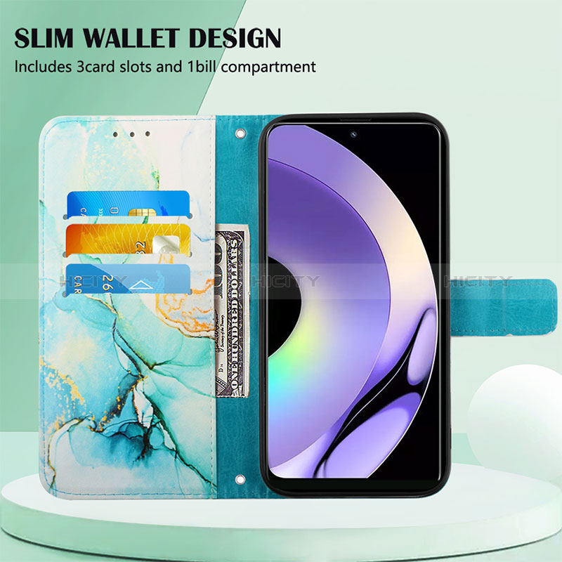 Custodia Portafoglio In Pelle Fantasia Modello Cover con Supporto Y04B per Realme 10 Pro 5G