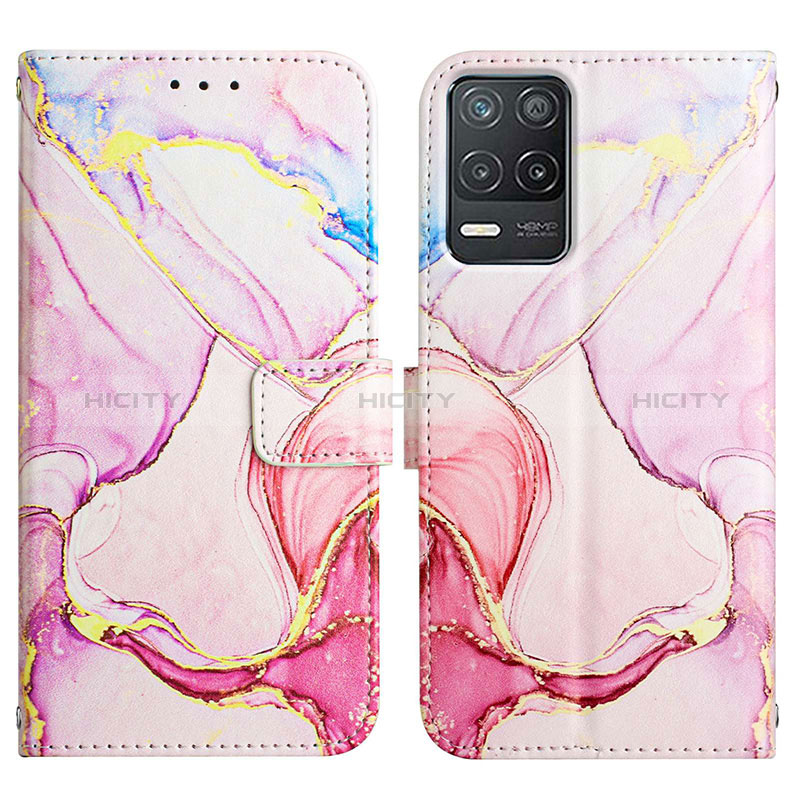 Custodia Portafoglio In Pelle Fantasia Modello Cover con Supporto Y04B per Realme 8 5G Rosa