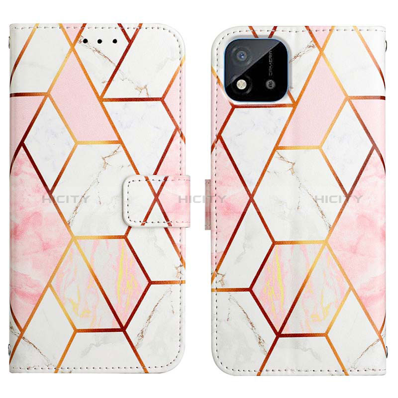 Custodia Portafoglio In Pelle Fantasia Modello Cover con Supporto Y04B per Realme C11 (2021) Bianco