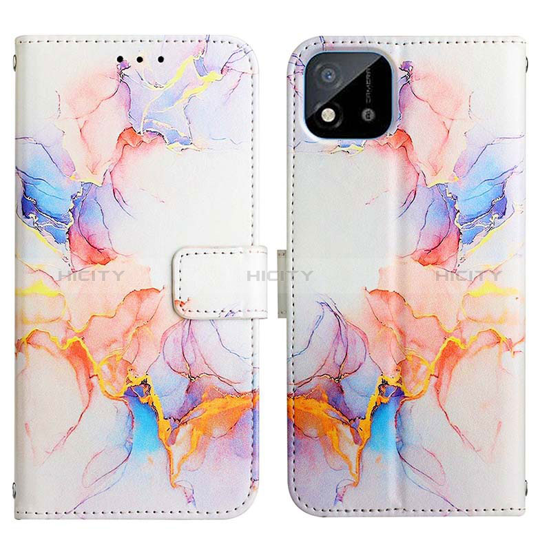 Custodia Portafoglio In Pelle Fantasia Modello Cover con Supporto Y04B per Realme C11 (2021) Blu