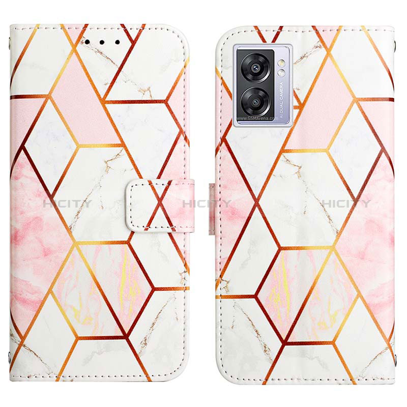 Custodia Portafoglio In Pelle Fantasia Modello Cover con Supporto Y04B per Realme V23 5G Bianco