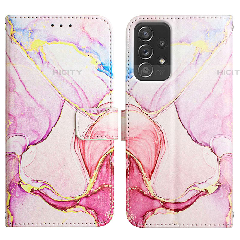 Custodia Portafoglio In Pelle Fantasia Modello Cover con Supporto Y04B per Samsung Galaxy A53 5G Rosa