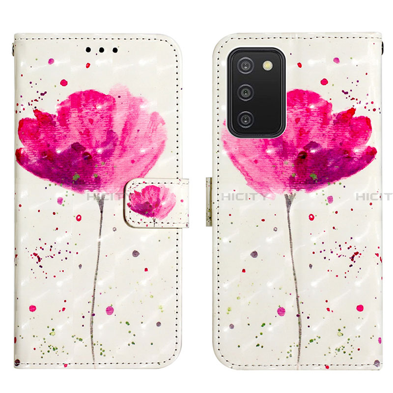 Custodia Portafoglio In Pelle Fantasia Modello Cover con Supporto Y04B per Samsung Galaxy F02S SM-E025F Rosa