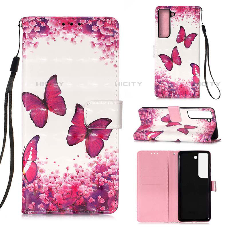 Custodia Portafoglio In Pelle Fantasia Modello Cover con Supporto Y04B per Samsung Galaxy S21 FE 5G