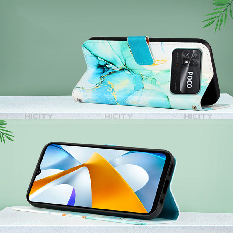 Custodia Portafoglio In Pelle Fantasia Modello Cover con Supporto Y04B per Xiaomi Poco C40