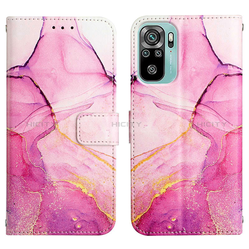 Custodia Portafoglio In Pelle Fantasia Modello Cover con Supporto Y04B per Xiaomi Redmi Note 11 SE India 4G Rosa Caldo